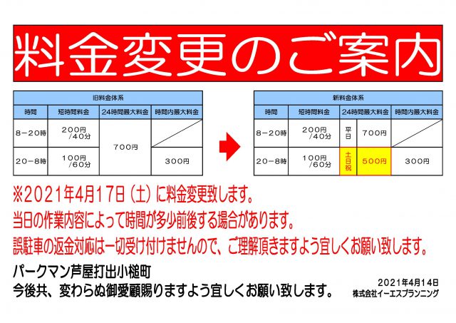 芦屋,芦屋市打出小槌町,駐車場,コインパーキング,値下げ,安い