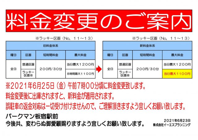 コインパーキング,値下げ,板宿､駅前,料金変更,神戸市,須磨区,大黒町